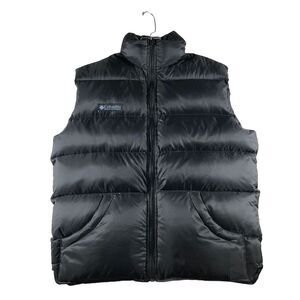 Vintage Columbia Puffer Down Fill Vest Women Small Black Gorpcore Outdoor Hiking
